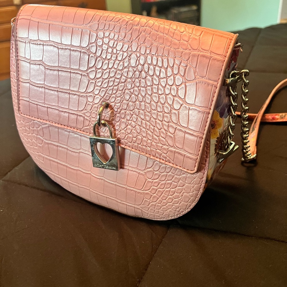 Betsey Johnson alligator floral crossbody bag